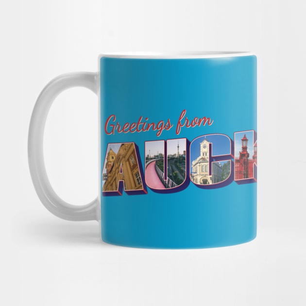 Greetings from Auckland in New Zealand Vintage style retro souvenir by DesignerPropo